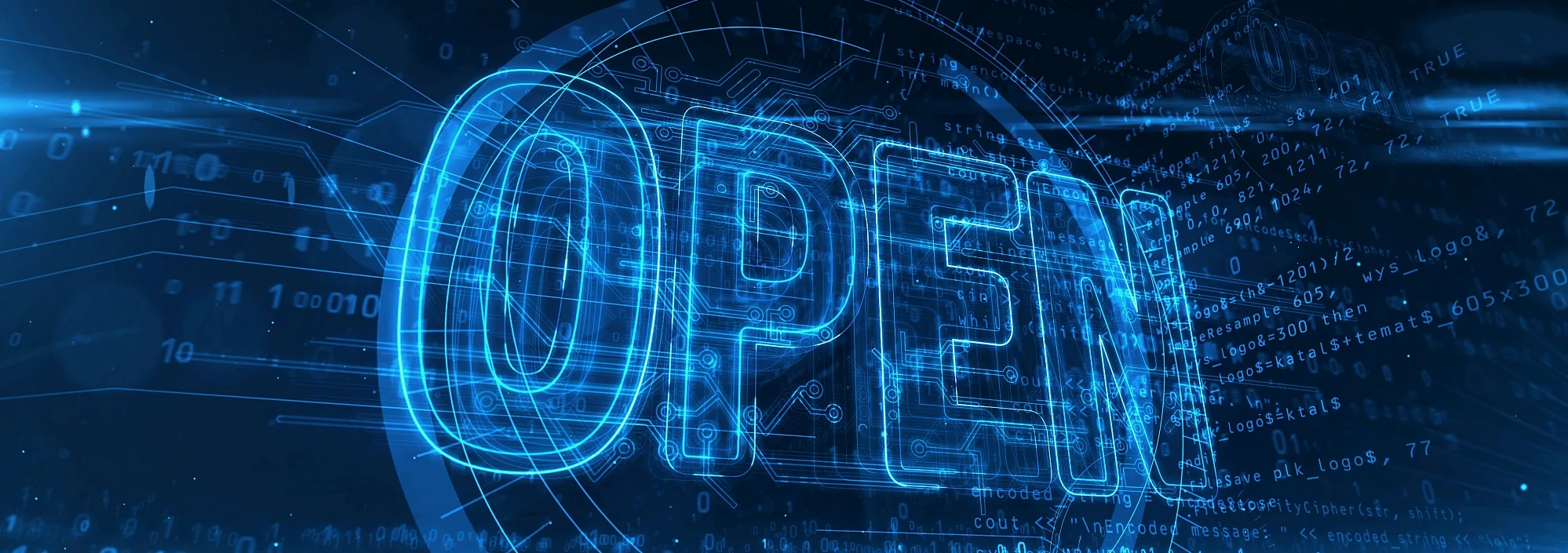 open source code abstract concept 3d illustration