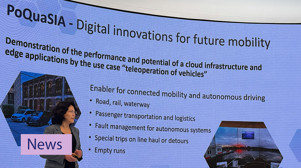 person standing in front of a presentation for the project PoQuaSIA